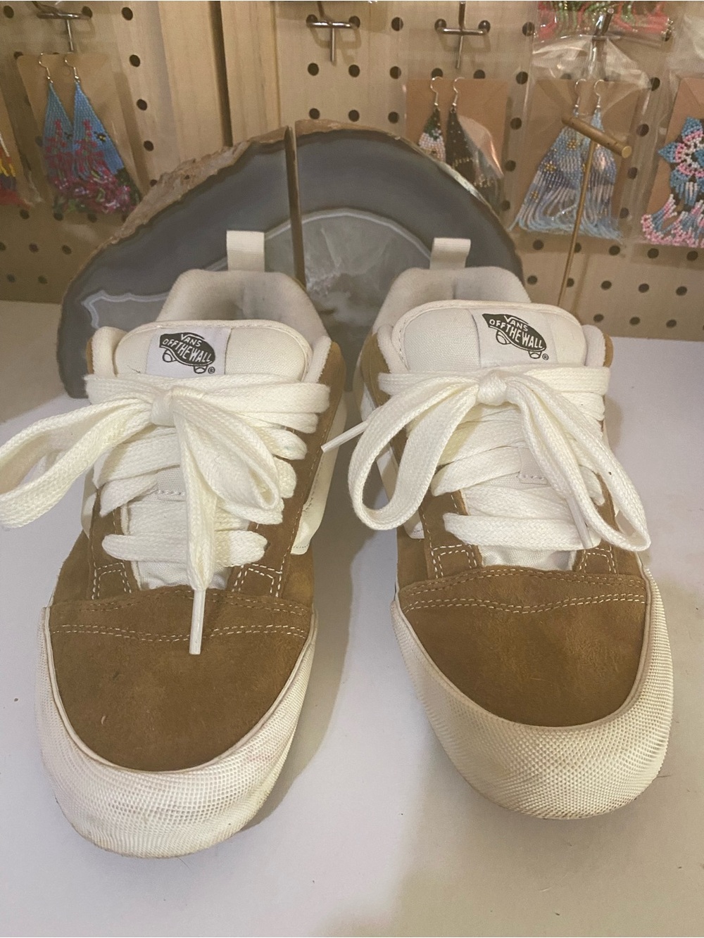 Vans Kids Brown and White Low-Top Sneakers